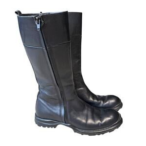 Costume National Double Zip Leather Riding Biker Boots Size US 7